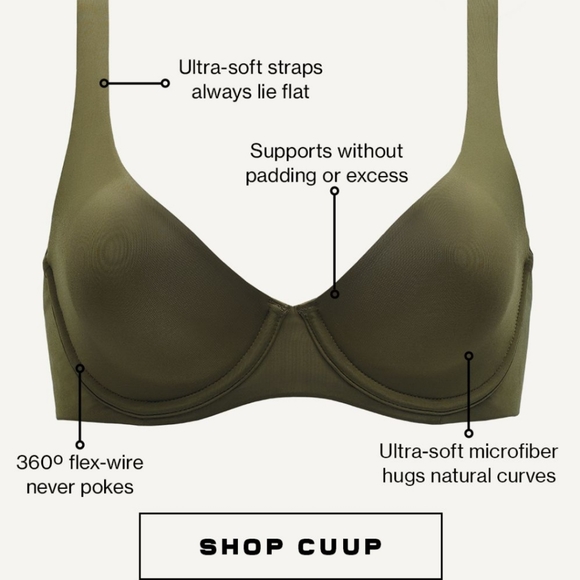 CUUP scoop bra, moss shade, 30A - Picture 3 of 8